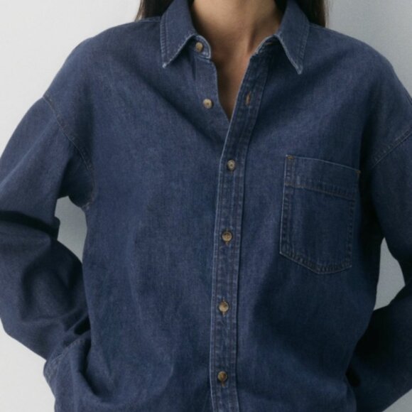 Denim Forum Tops - Aritzia Denim Forum The '80s Comfy Denim Shirt